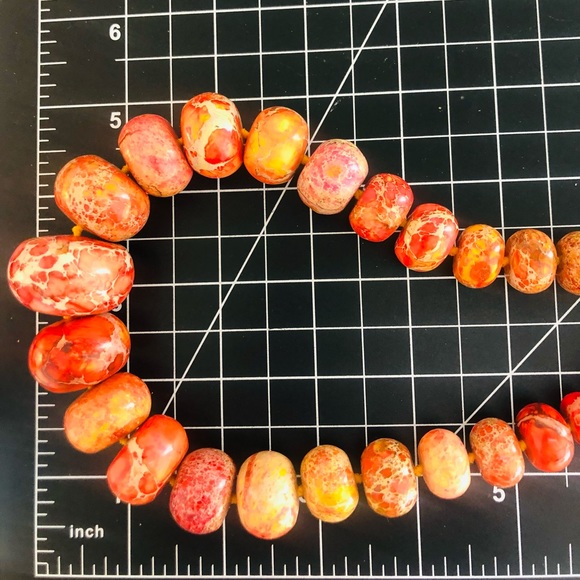 Gorgeous Orange Natural Jasper Stone Necklace NWT - Picture 15 of 17